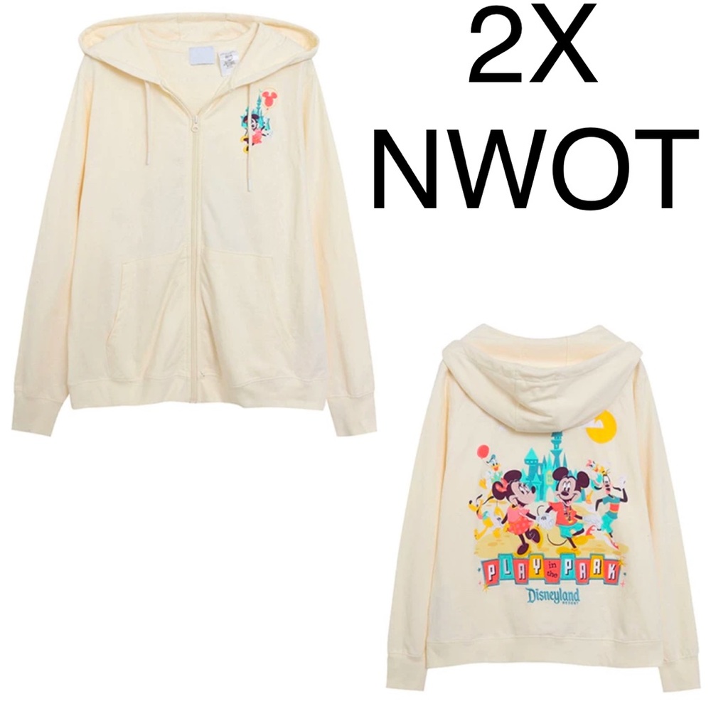 Walt Disney World Minnie Mouse & Friends Play in the Park embroidered Zip Hoodie